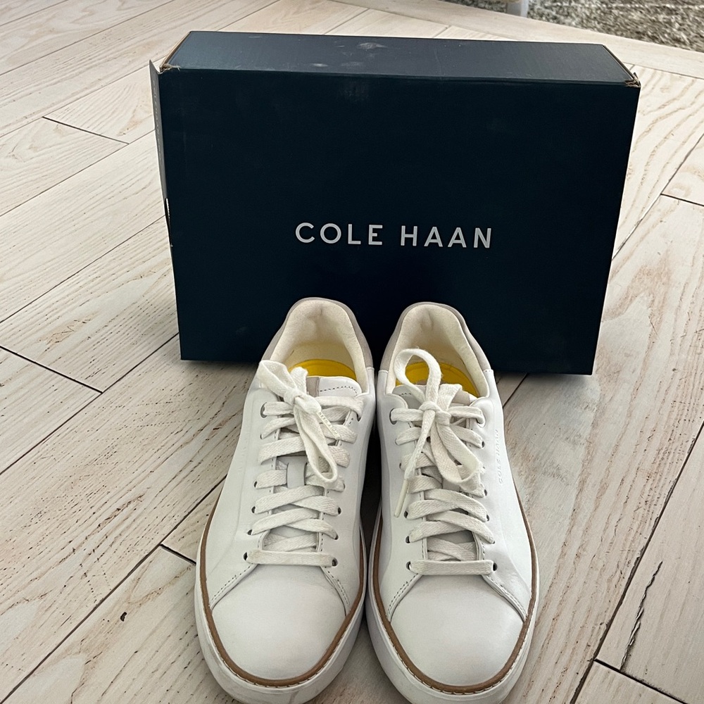 Cole Haan white leather sneakers